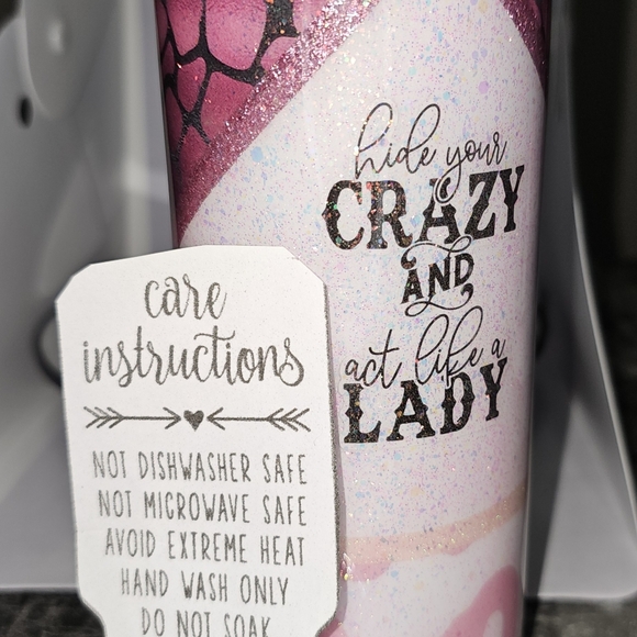 Beautiful Handmade "Hide your Crazy" Tumbler!! - Picture 5 of 6